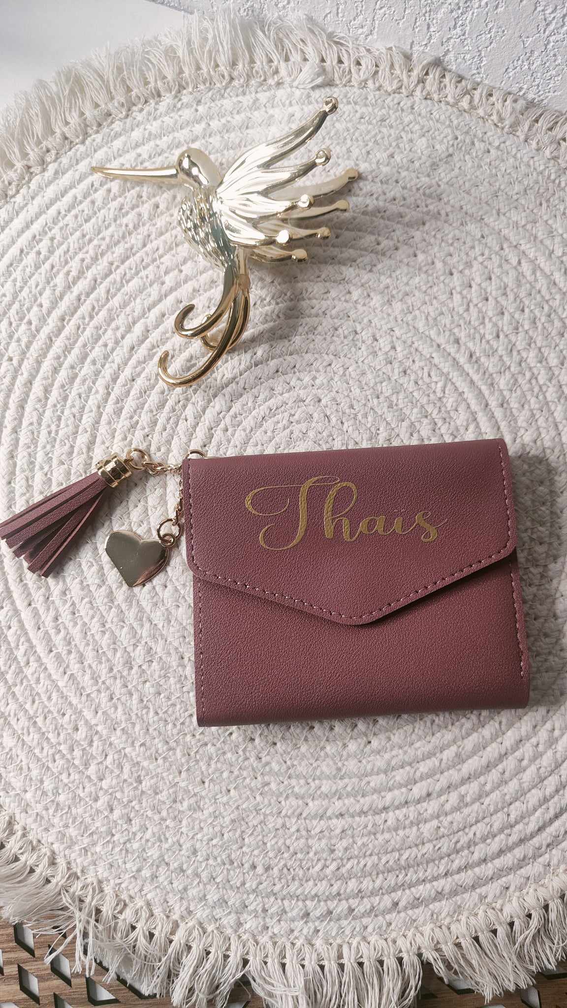 Petit portefeuille personnalisé avec prénom - Cadeau élégant pour femme