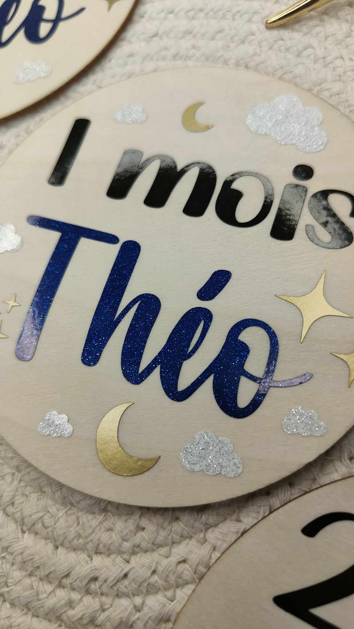 Cartes étapes de la naissance à 1 an Thème NUIT