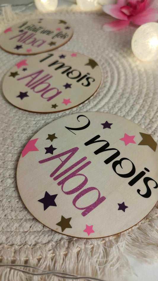 Cartes étapes de la naissance à 1 an Thème ETOILES