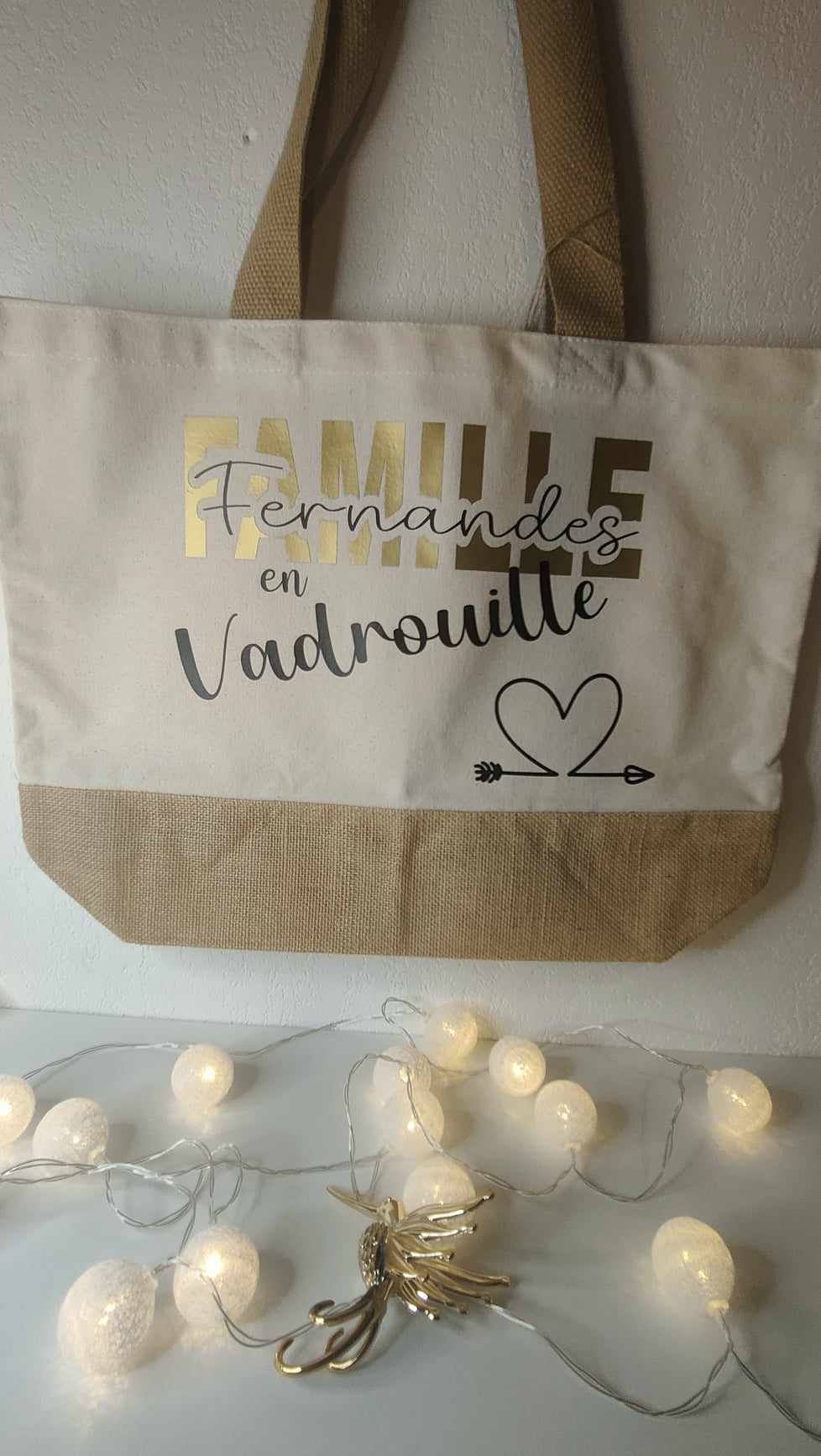 GRAND SAC JUTE COTON "FAMILLE EN VADOUILLE"