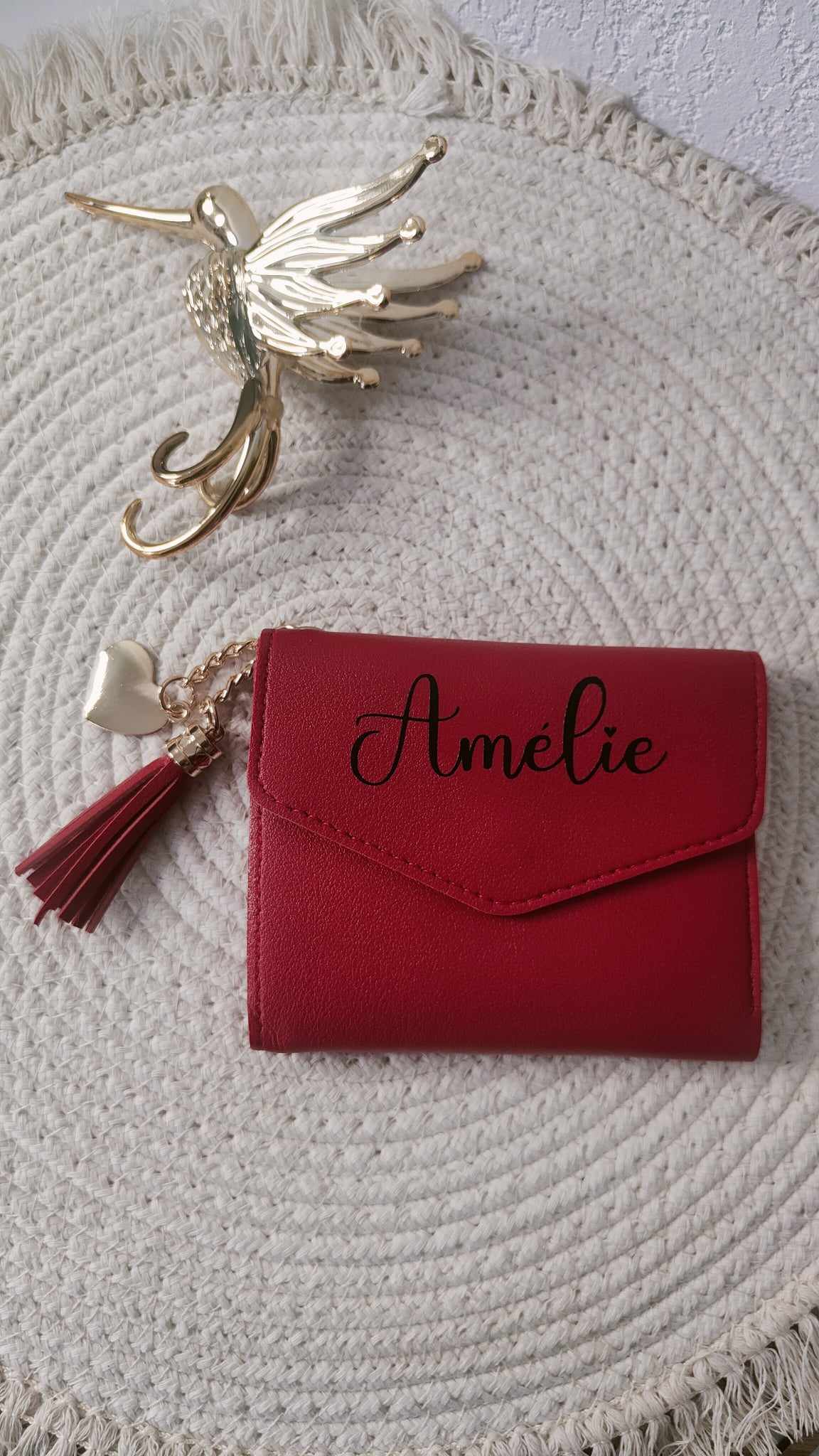 Petit portefeuille personnalisé avec prénom - Cadeau élégant pour femme