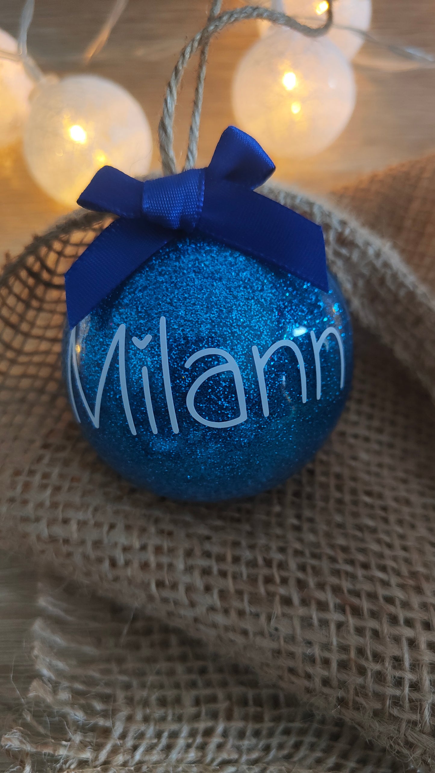 Boule de noël paillettes personnalisée