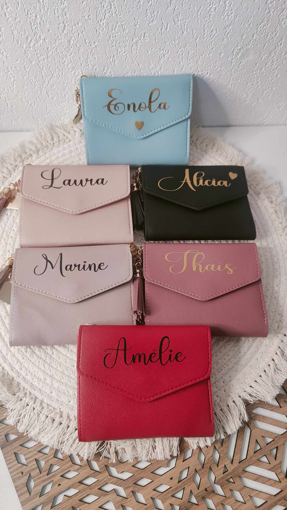 petit portefeuille personnalisé avec prénom - idée cadeau femme