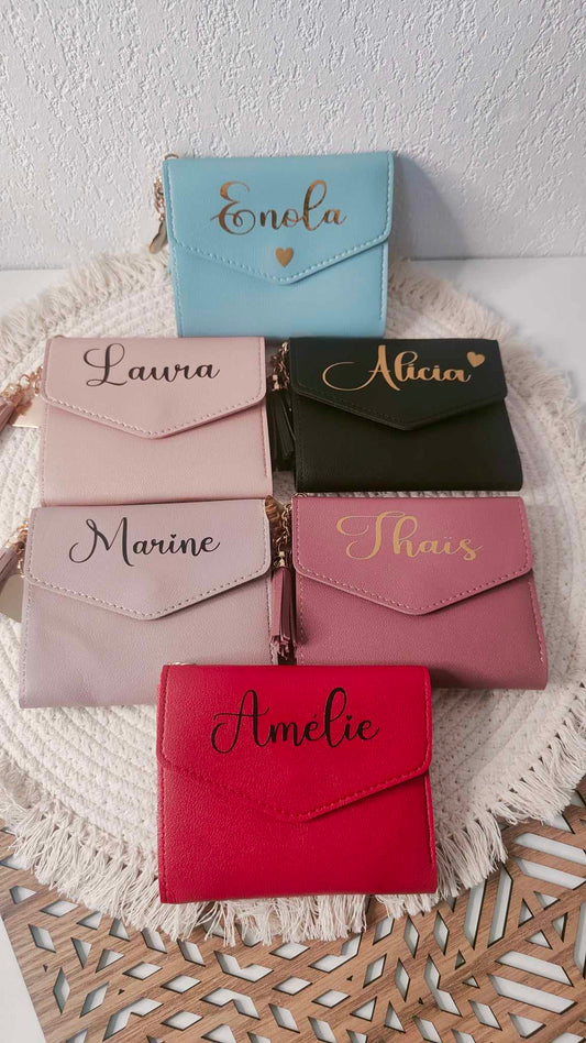 petit portefeuille personnalisé avec prénom - idée cadeau femme